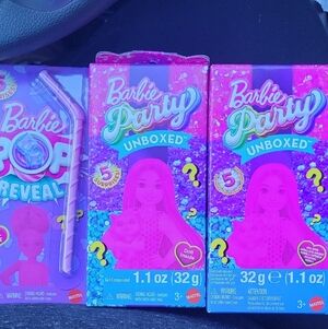 Mattel Barbie Party Unboxed Set with Pink and Purple Packaging